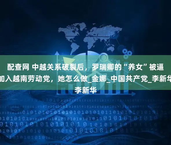 配查网 中越关系破裂后，罗瑞卿的“养女”被逼加入越南劳动党，她怎么做_金娜_中国共产党_李新华